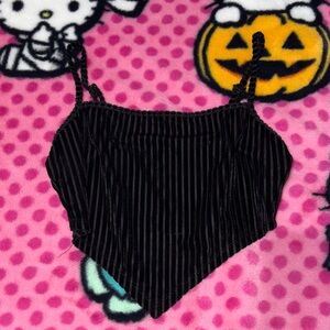 SHEIN Black Velvet Crop Top